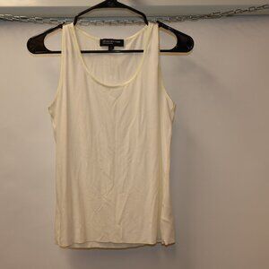 Jones New York Womens White Sleeveless Tank Top S Lightweight Stretch Fabric